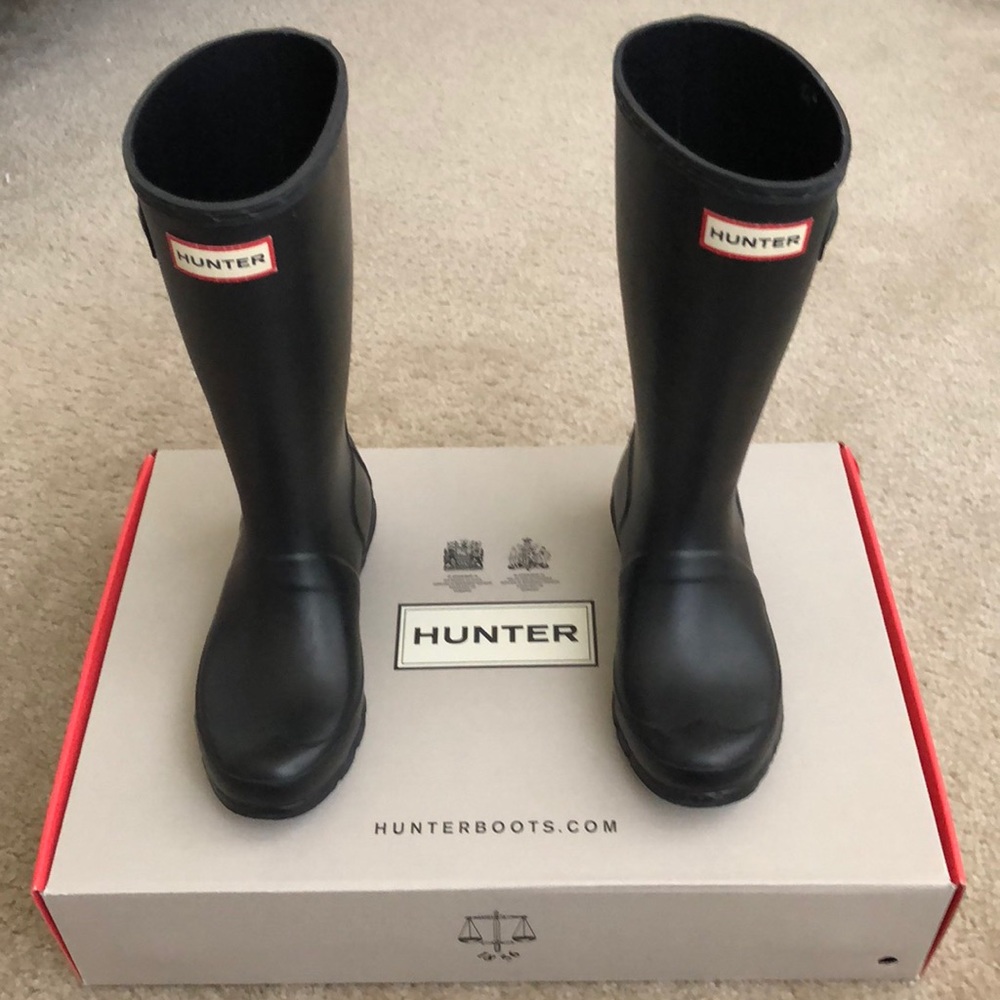 Hunter Original Black Kids Rain Boots